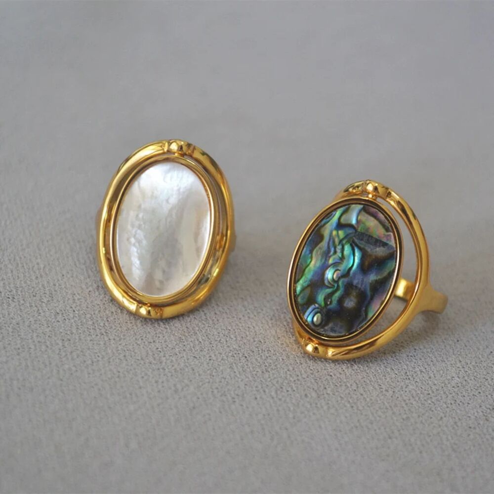 Abalone Shell Double Side Ring - Picture 4 of 4